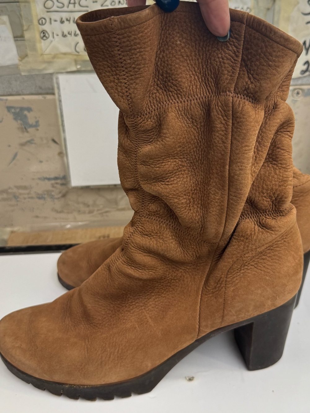 Arche Tan Suede Mid-Calf Heeled Boots Pre-Loved size 9